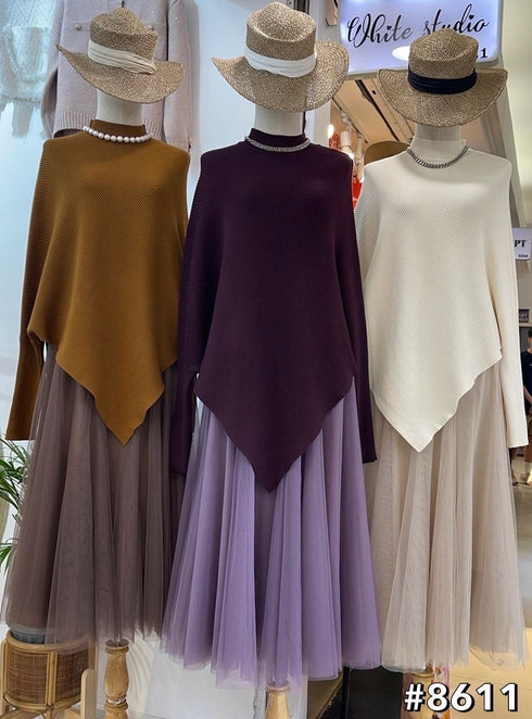 Women Cozy Knitted Turtleneck Batwing Sleeves